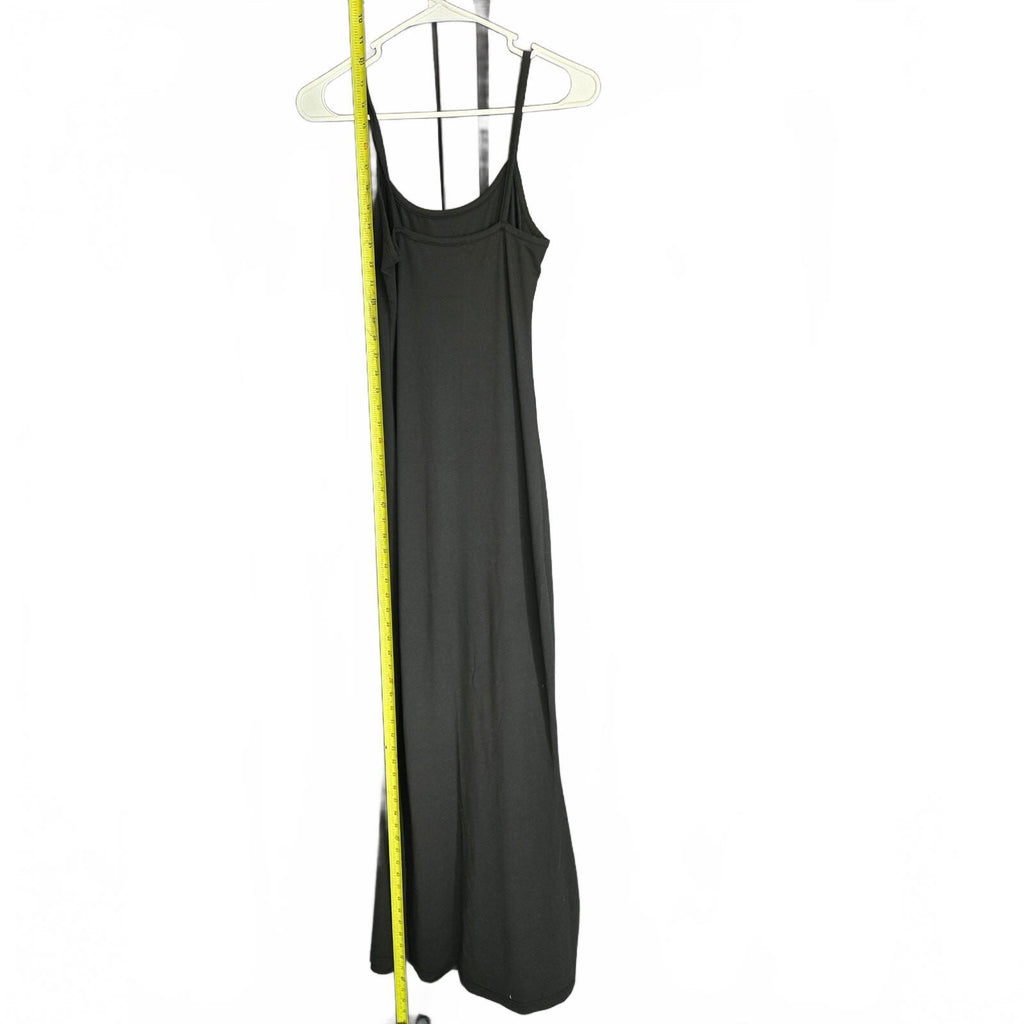 Unbranded Black Long Maxi Dress with Adjustable Straps, Size Measured, Very Good