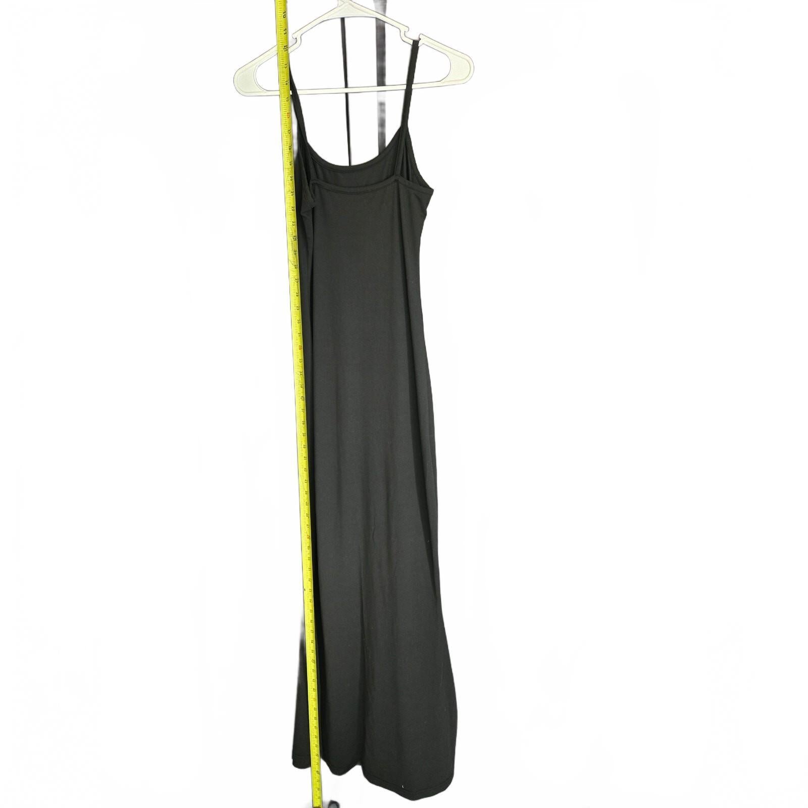 Unbranded Black Long Maxi Dress with Adjustable Straps, Size Measured, Very Good