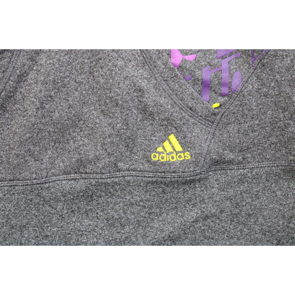 Retro Style Gray Purple Yellow Adidas Hoodie Size Medium