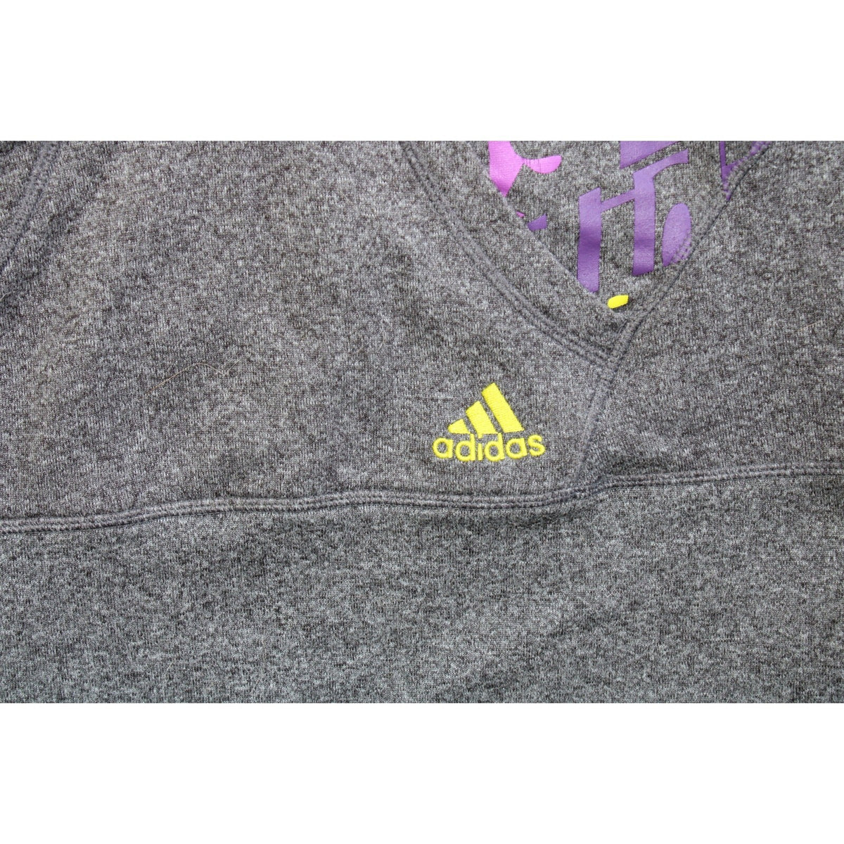 Retro Style Gray Purple Yellow Adidas Hoodie Size Medium