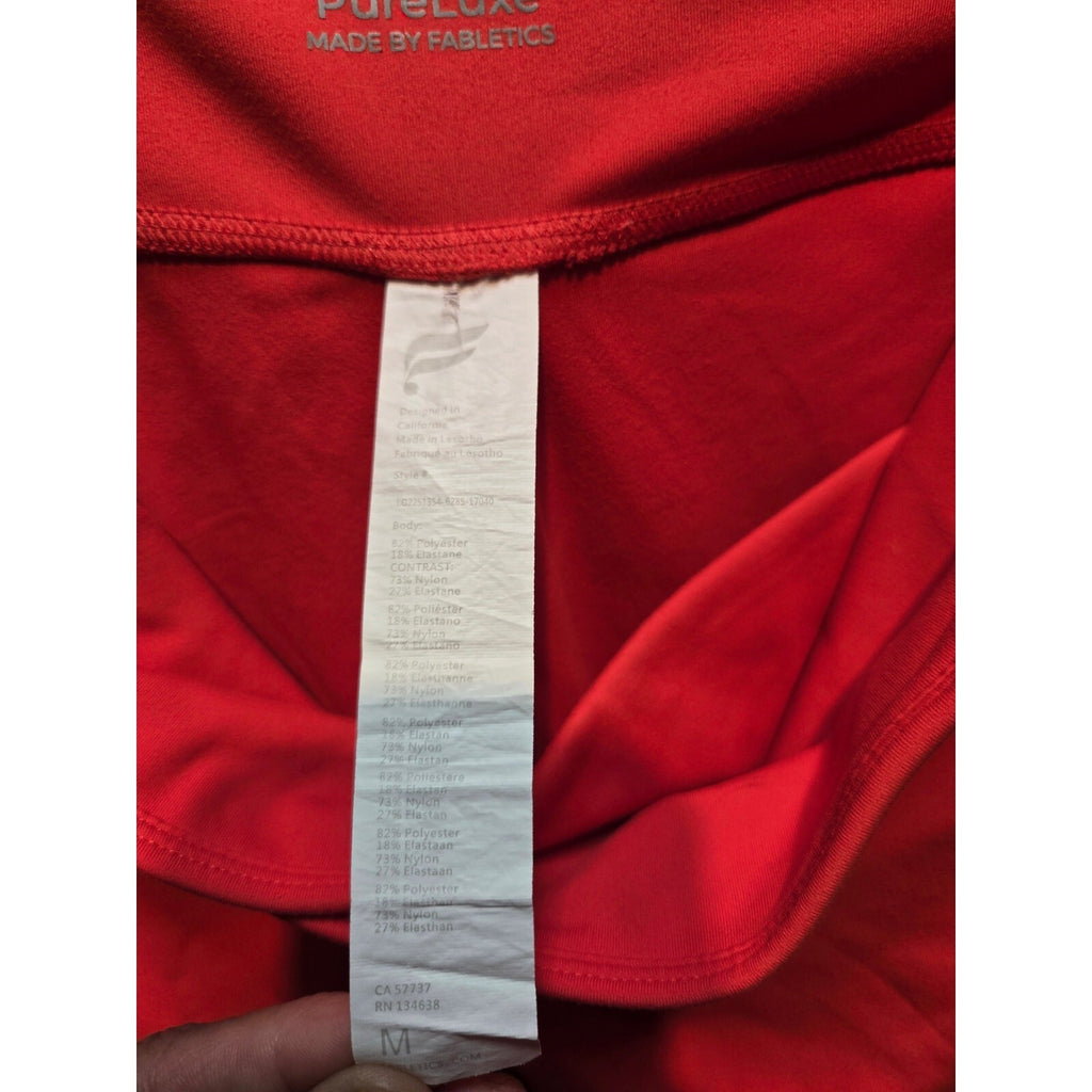 Fabletics PureLuxe High-Waisted Athletic Workout Leggings Red size med