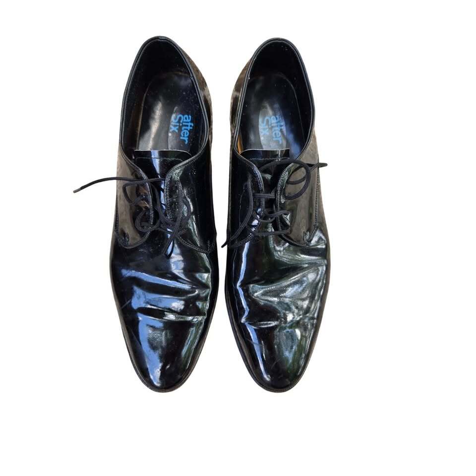 Vito Rufolo Men's Black Patent Leather Formal Tuxedo Oxford Dress Shoes 9.5