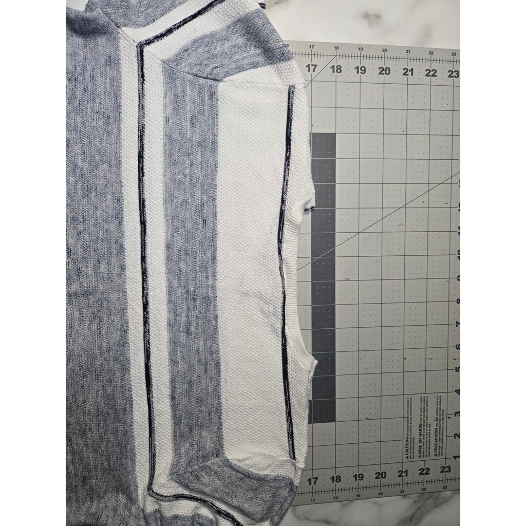 Christopher And  Banks Striped Knit Pullover Sweater Crew neck Blue and white l