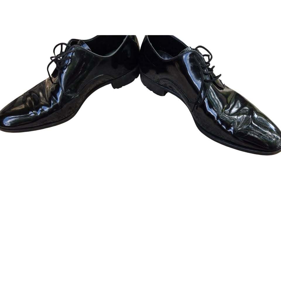 Vito Rufolo Men's Black Patent Leather Formal Tuxedo Oxford Dress Shoes 9.5
