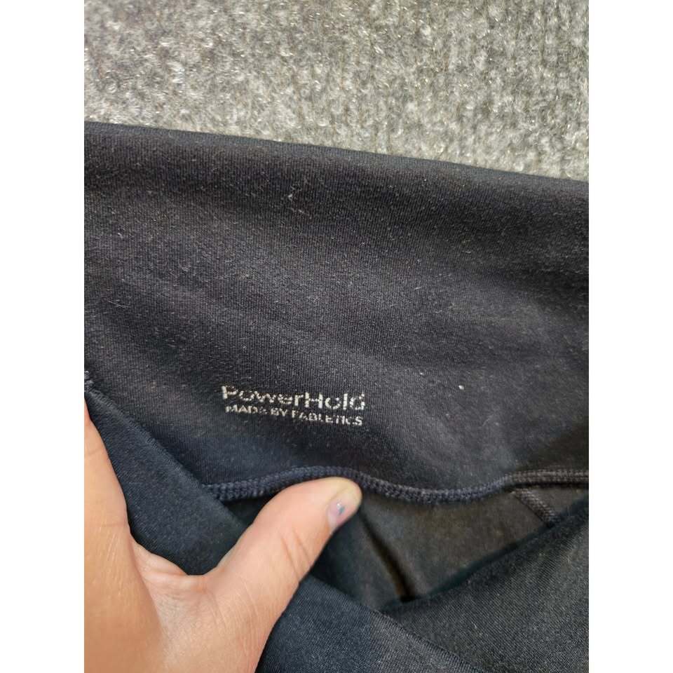 Fabletics PowerHold Black High-Waisted Athletic Leggings Small Crop 7/8
