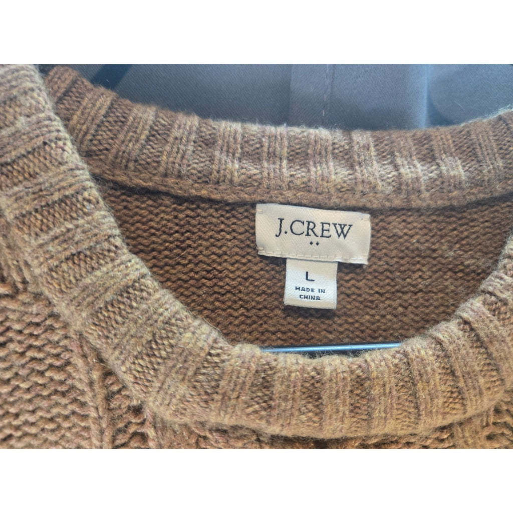 Tan J Crew Cable Knit Sweater Woman's Sz L