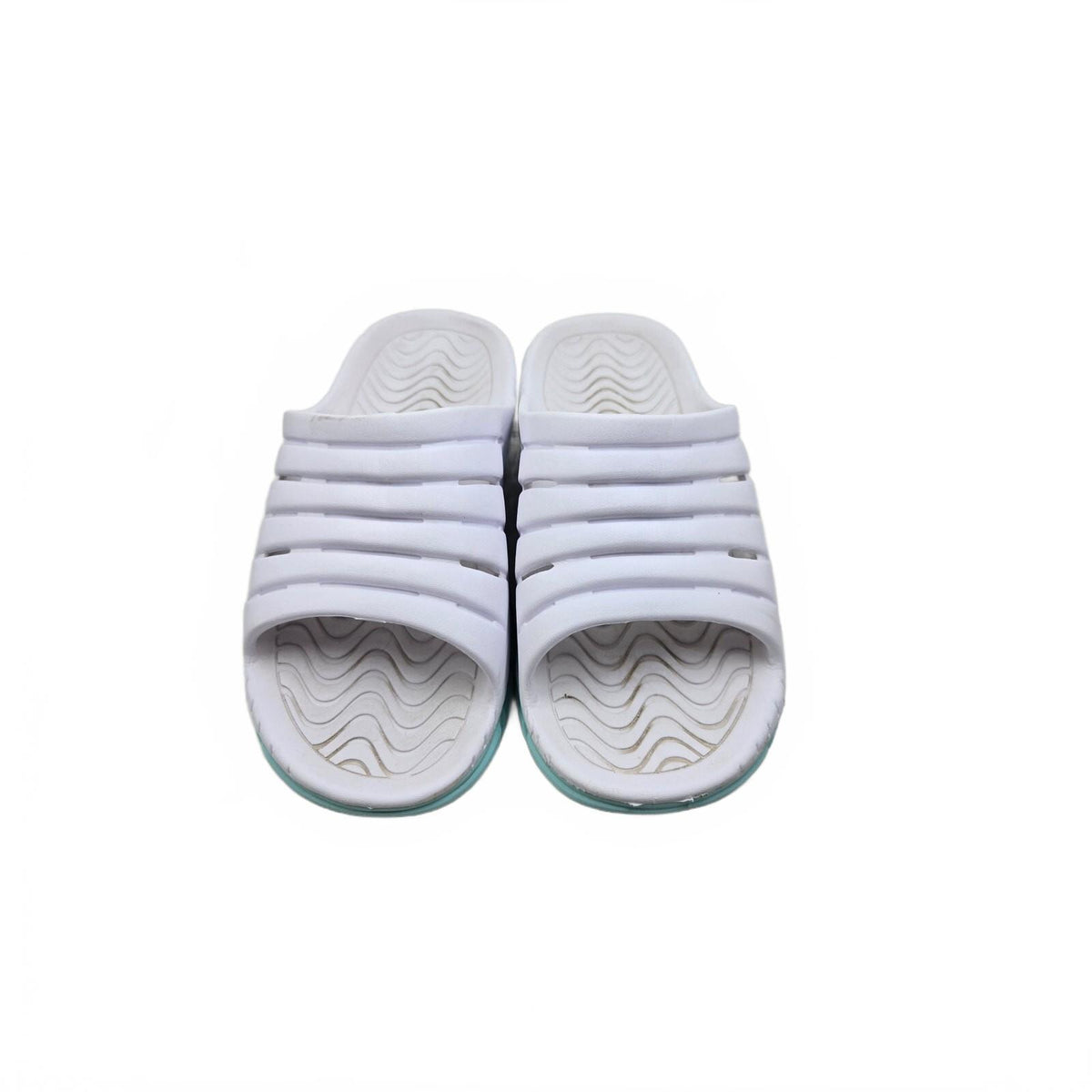 Avia Women's Hightail Athletic Recovery Slide Sandals, White / Mint Teal, Size 8