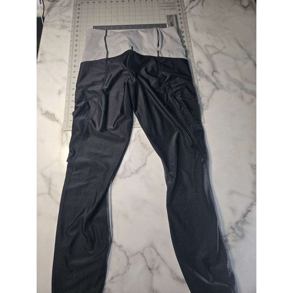 iFit Womens Gray Black ColorBlock HIGH-Waist Athletic Leggings Size XL
