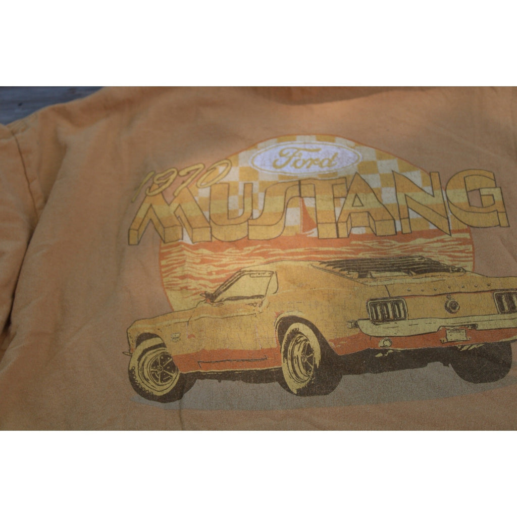 Ford Official Licensed 1970 Mustang American Muscle Gold T-Shirt, Size Large