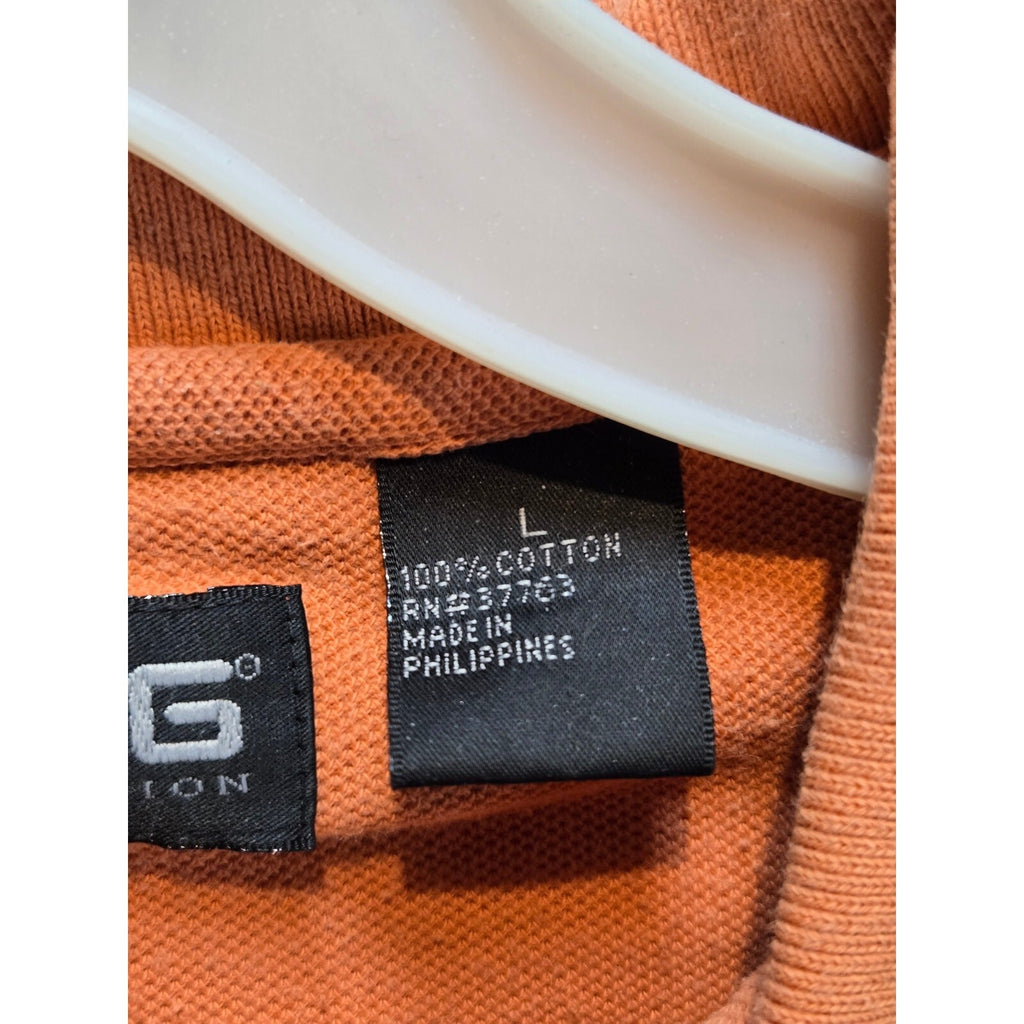 St. Petersburg Yacht Club Men's Orange Pique Knit Polo Shirt Short Sleeve L