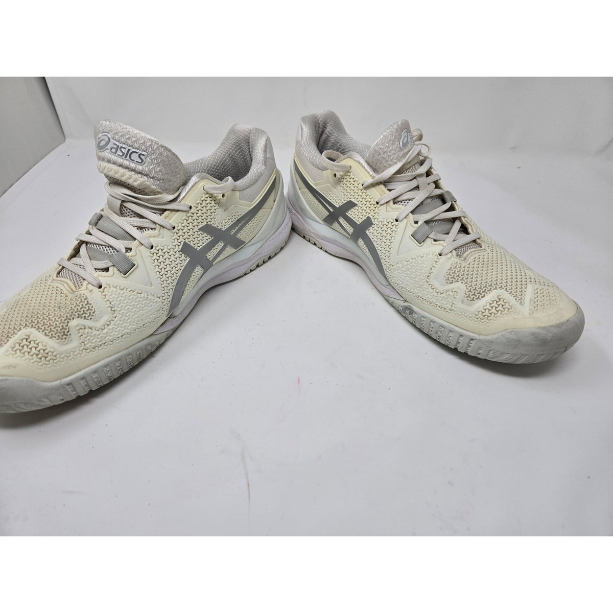 ASICS GEL-Resolution 8 Men's Tennis Shoes White Pure Silver 10