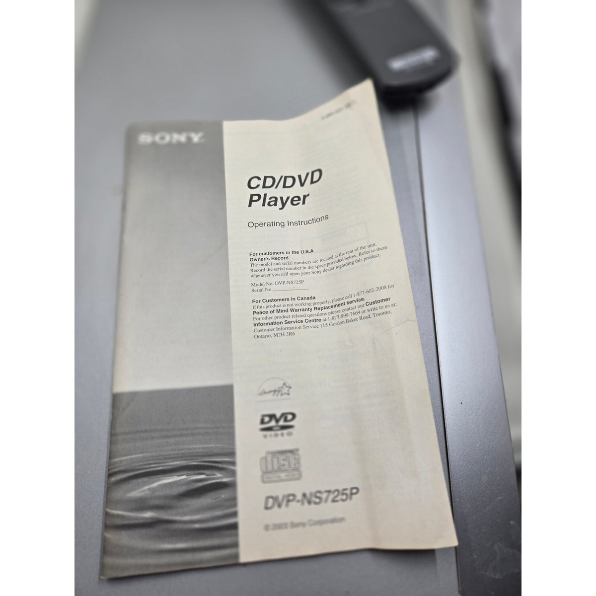 Sony DVP-NS725P Progressive Scan DVD CD Player with OEM Remote RMT-D153A & Man