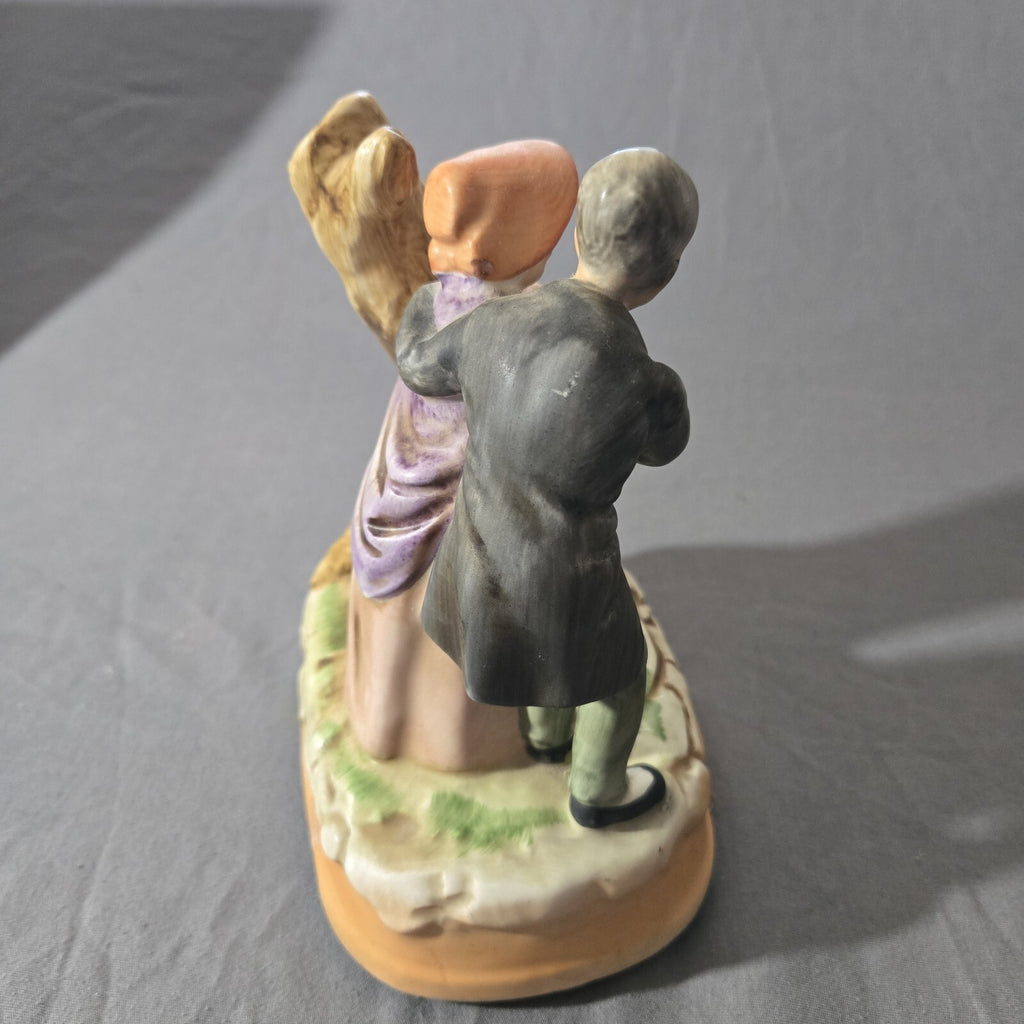 Vintage Figurine Old Couple "Those Were The Days", Rotating Music Box 7” X 5”