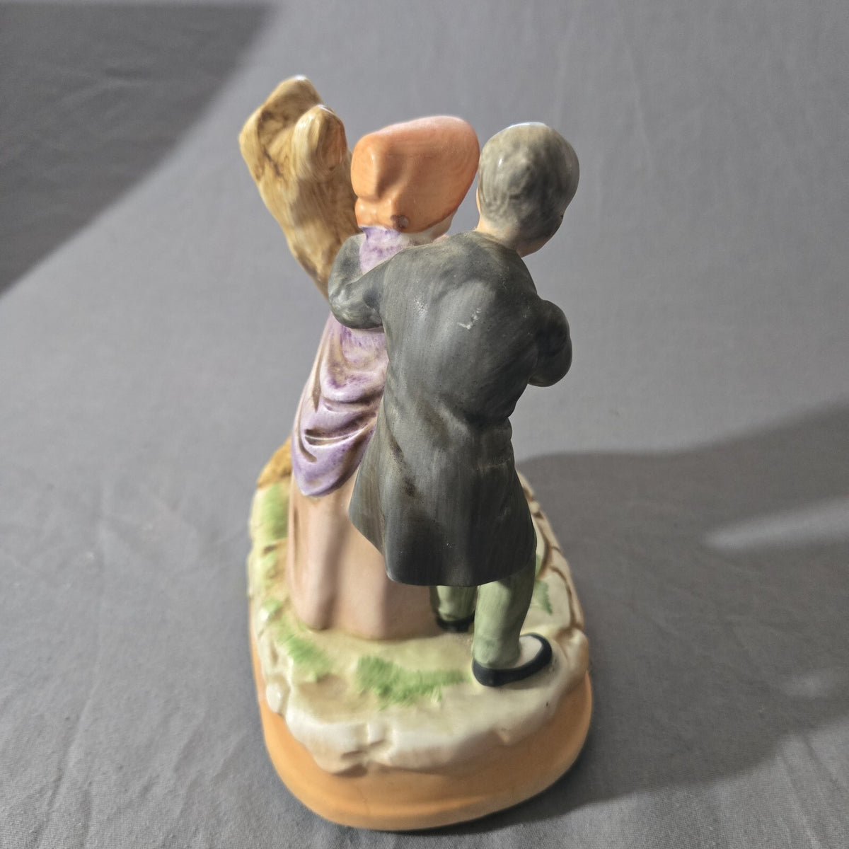 Vintage Figurine Old Couple "Those Were The Days", Rotating Music Box 7” X 5”