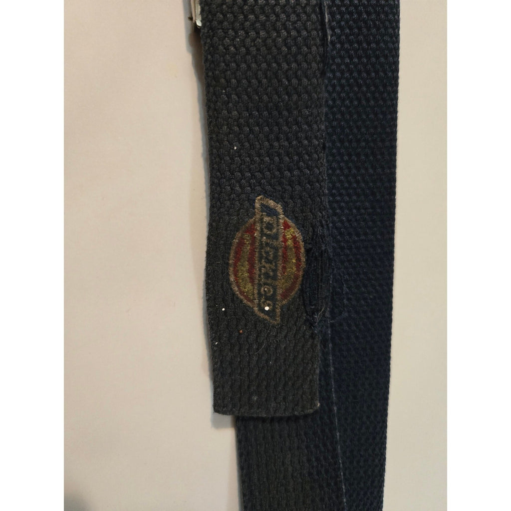 Dickies Men’s Navy Blue Canvas Web Belt Silver Flip Top Military Slider Buckle