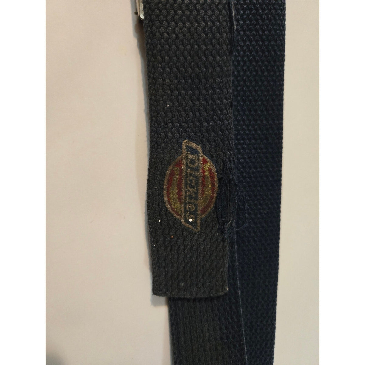 Dickies Men’s Navy Blue Canvas Web Belt Silver Flip Top Military Slider Buckle