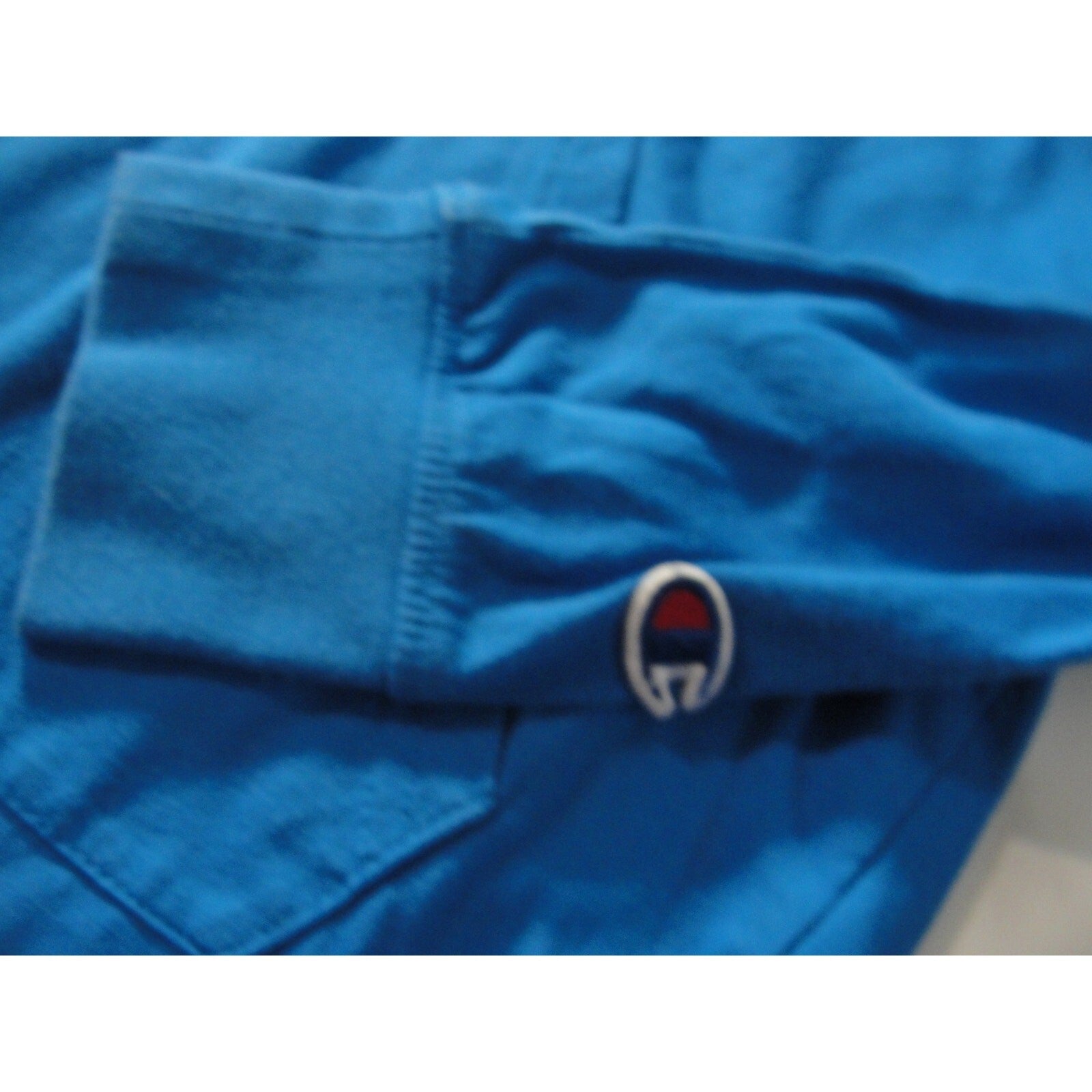 Champion hooded Blue logo Youth Medium long sleeve shirt