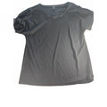 Ann Taylor Minimalist Black Scoop Neck Tee, Size M, Fair Condition
