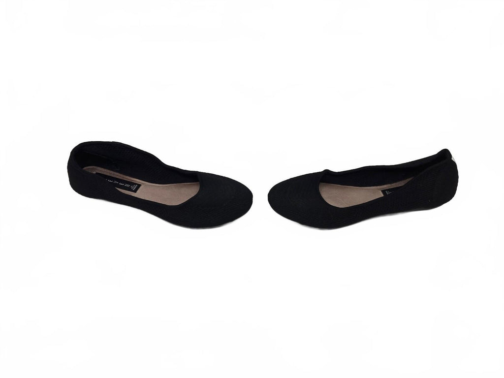 STEVEN New York Women's 8.5 Knit Ballet Flats Round Toe Black Shoes Slip On