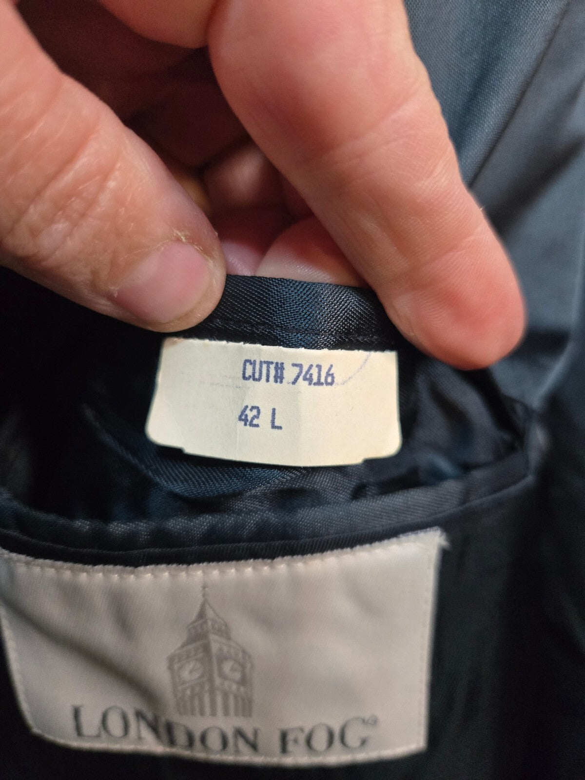 London Fog Black Double Breasted Overcoat 42L