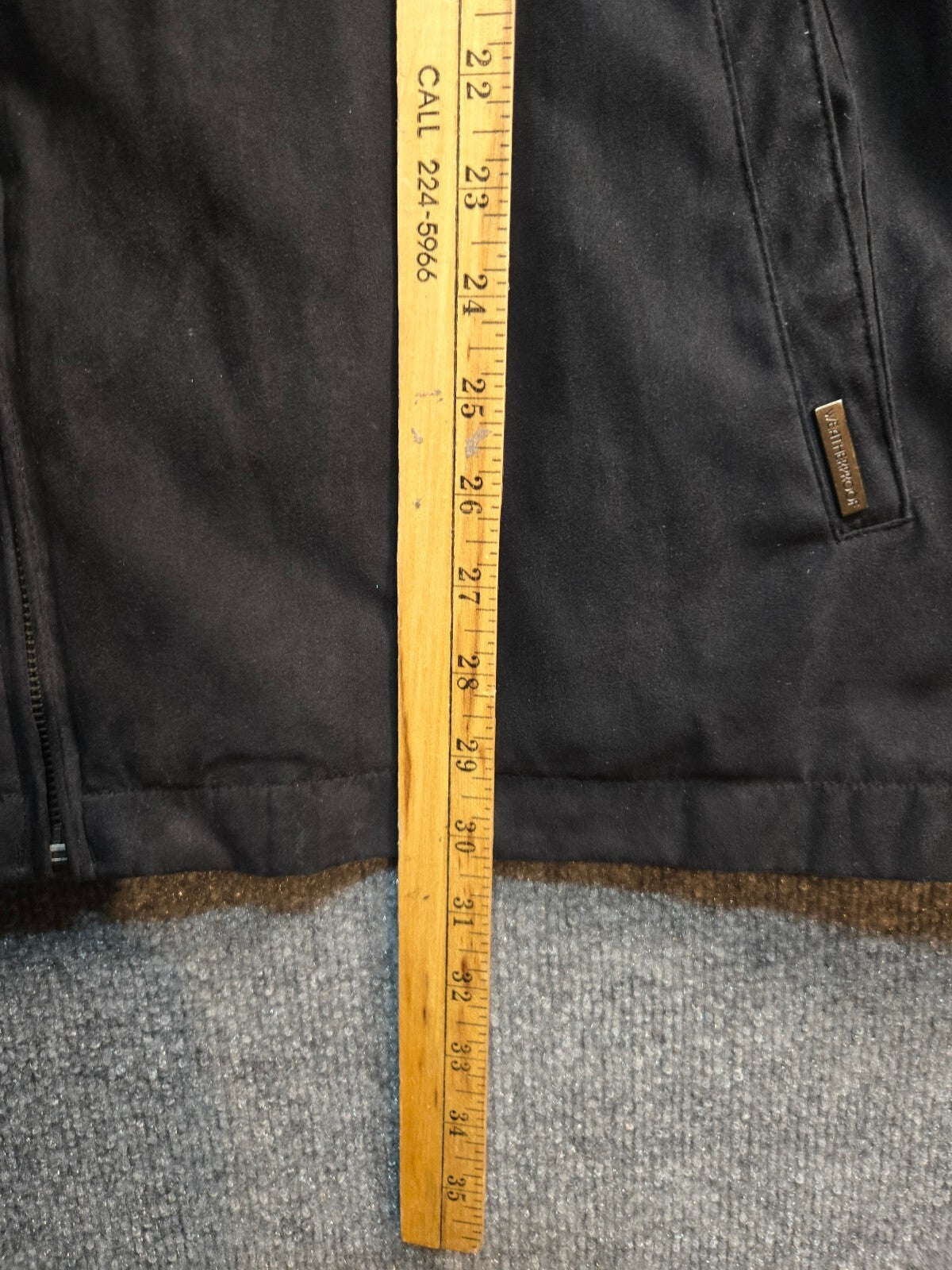 Black Men's WeatherProof  with Classic Plaid Lining, Full Zip, XXL