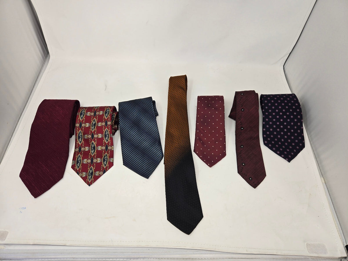 Set of 6 Men's Silk Ties by Stafford, Van Heusen & More – Multi-Color, Very Good