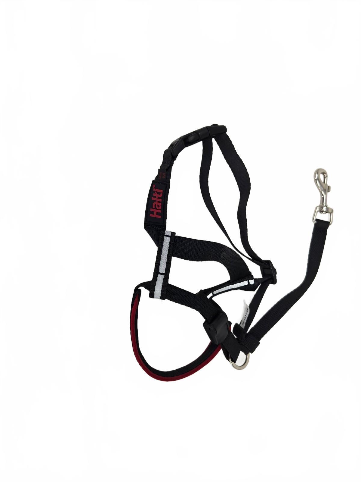 Hilo black and red dog harness with leash clip