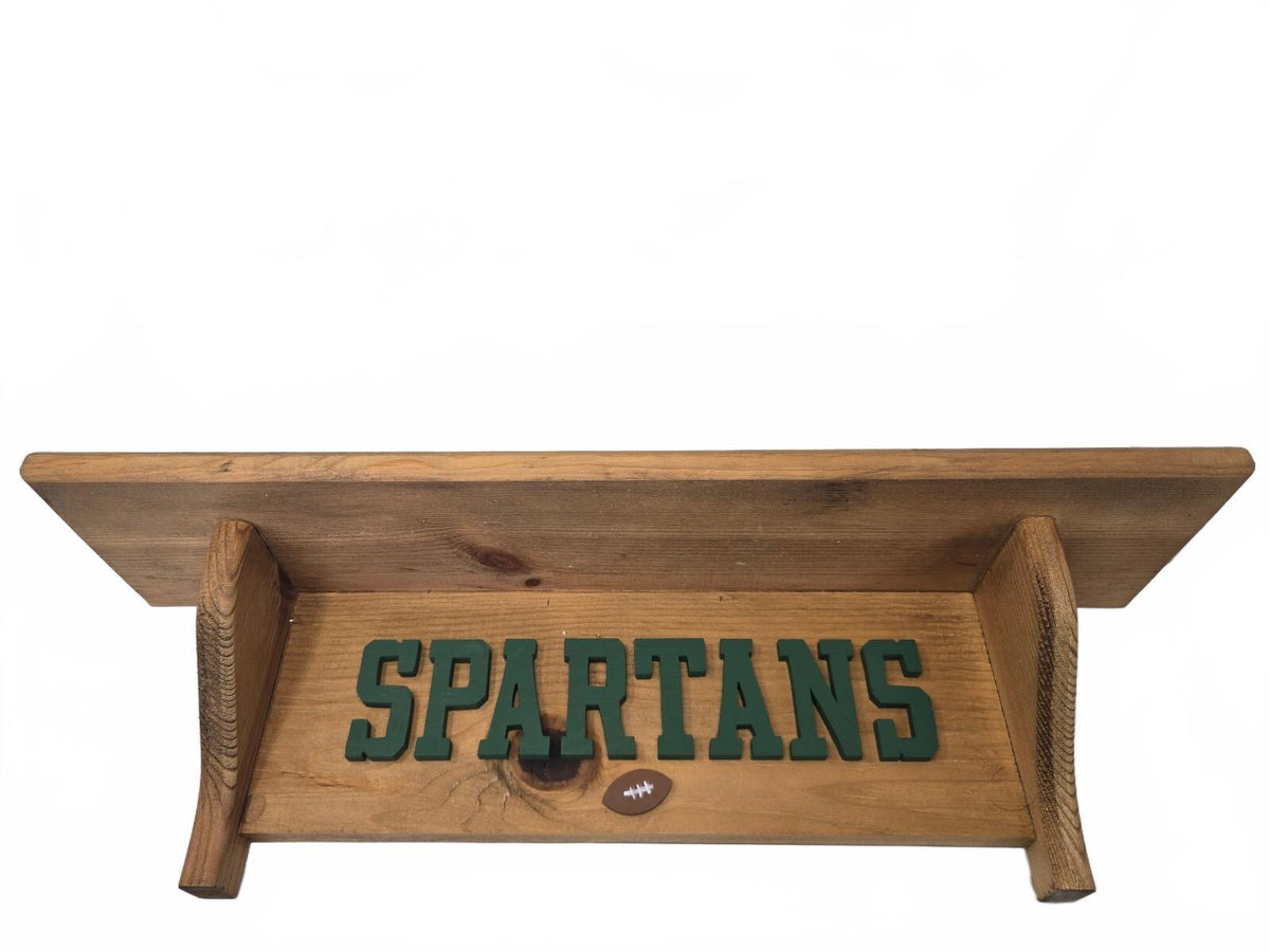 Michigan State Spartans wooden wall shelf