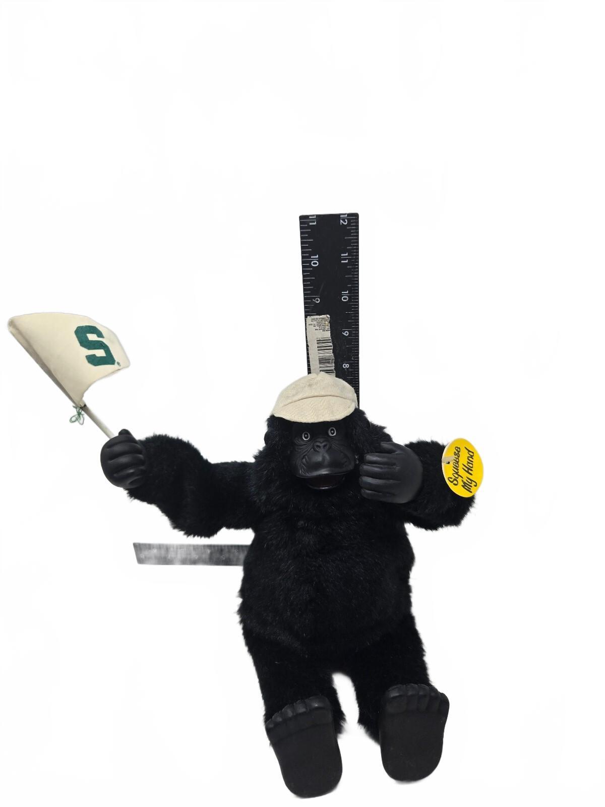 Michigan State Spartans gorilla plush with flag plays fight song