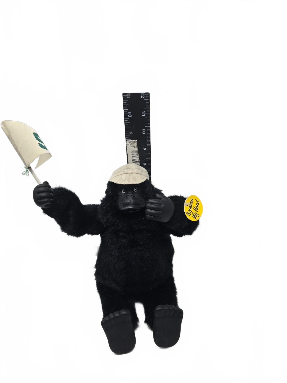 Michigan State Spartans gorilla plush with flag plays fight song