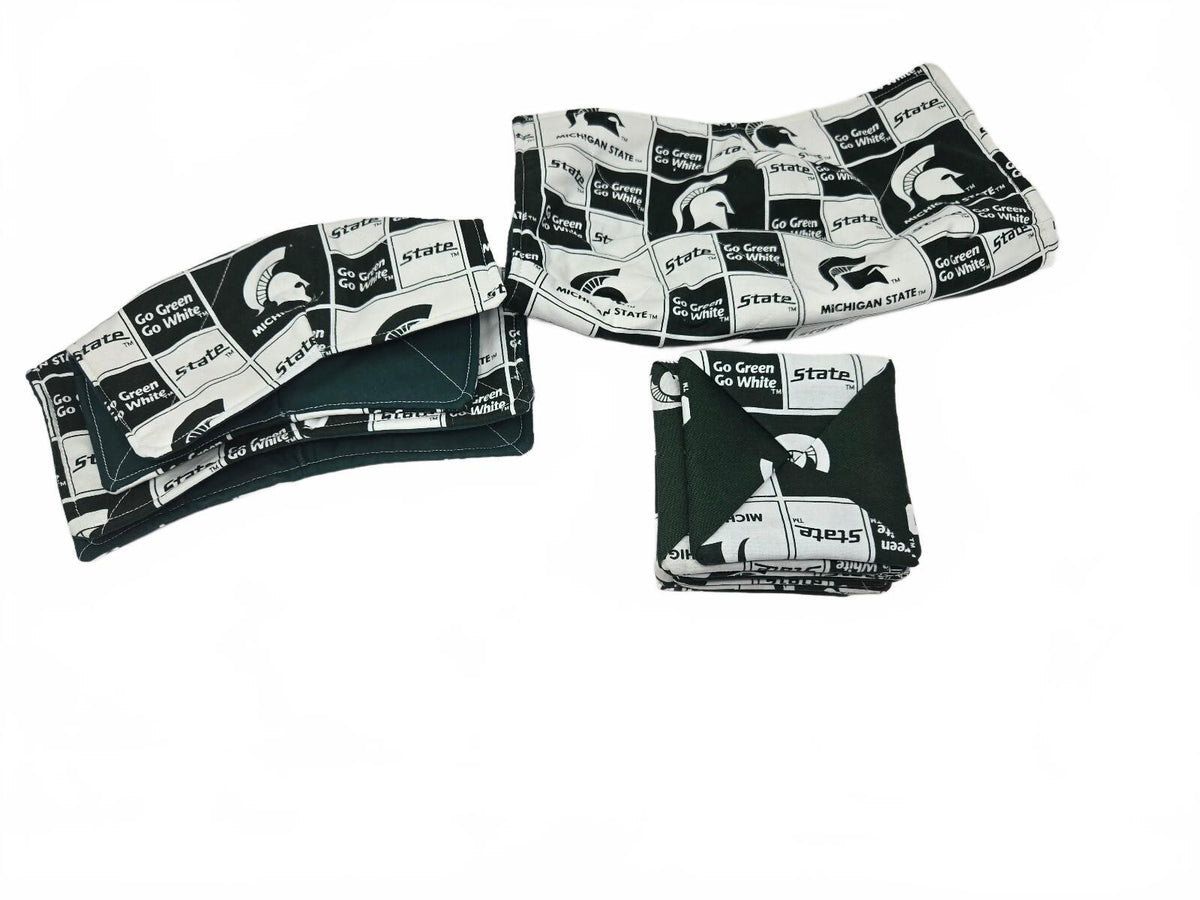 Michigan State Spartans fabric coasters set