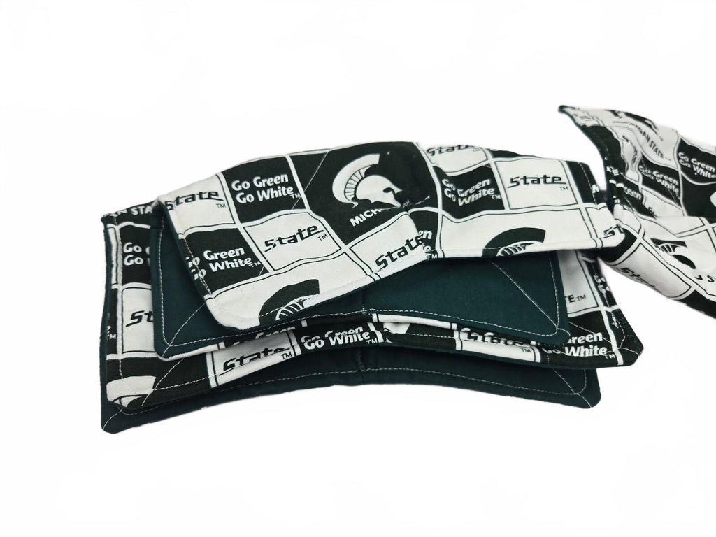Michigan State Spartans fabric coasters set