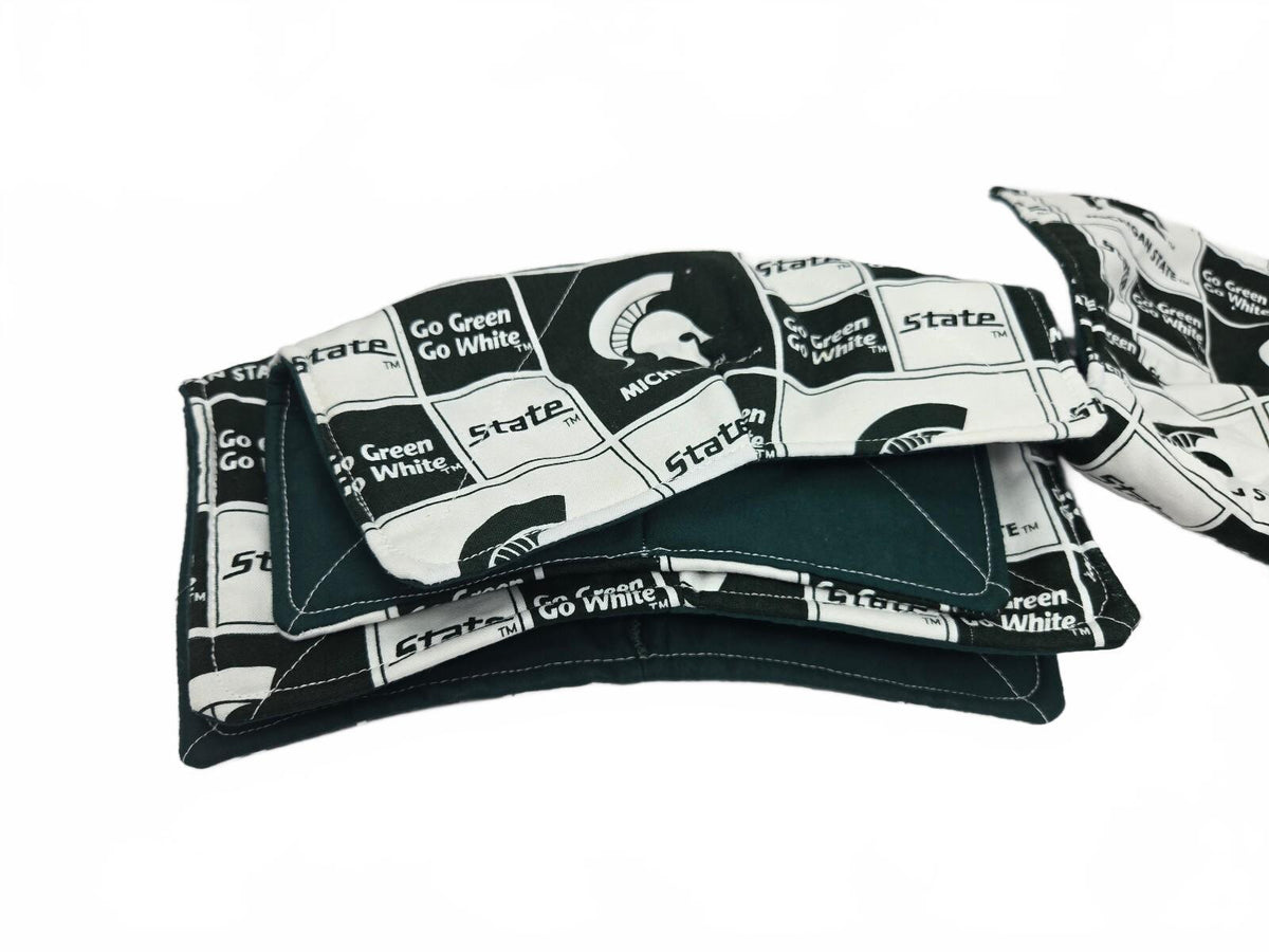 Michigan State Spartans fabric coasters set