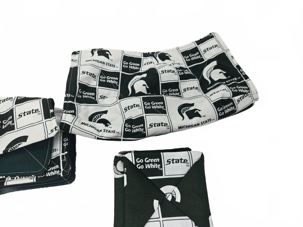 Michigan State Spartans fabric coasters set