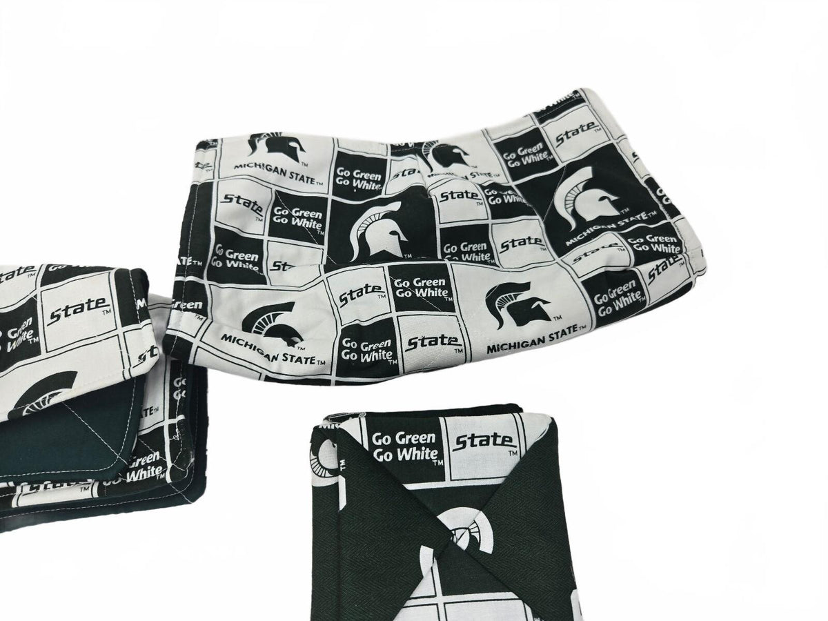 Michigan State Spartans fabric coasters set