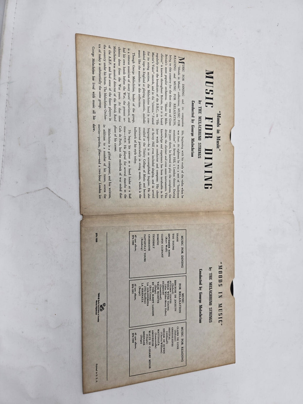 RCA Victor pop music booklet with records