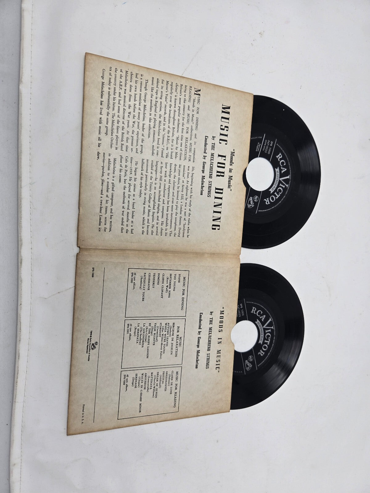 RCA Victor pop music booklet with records