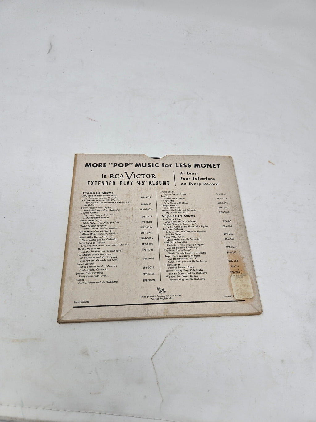 RCA Victor pop music booklet with records