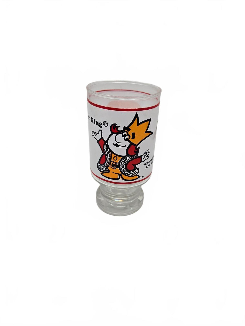 Burger King character drinking glass