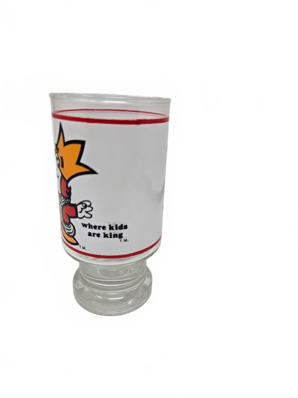 Burger King character drinking glass