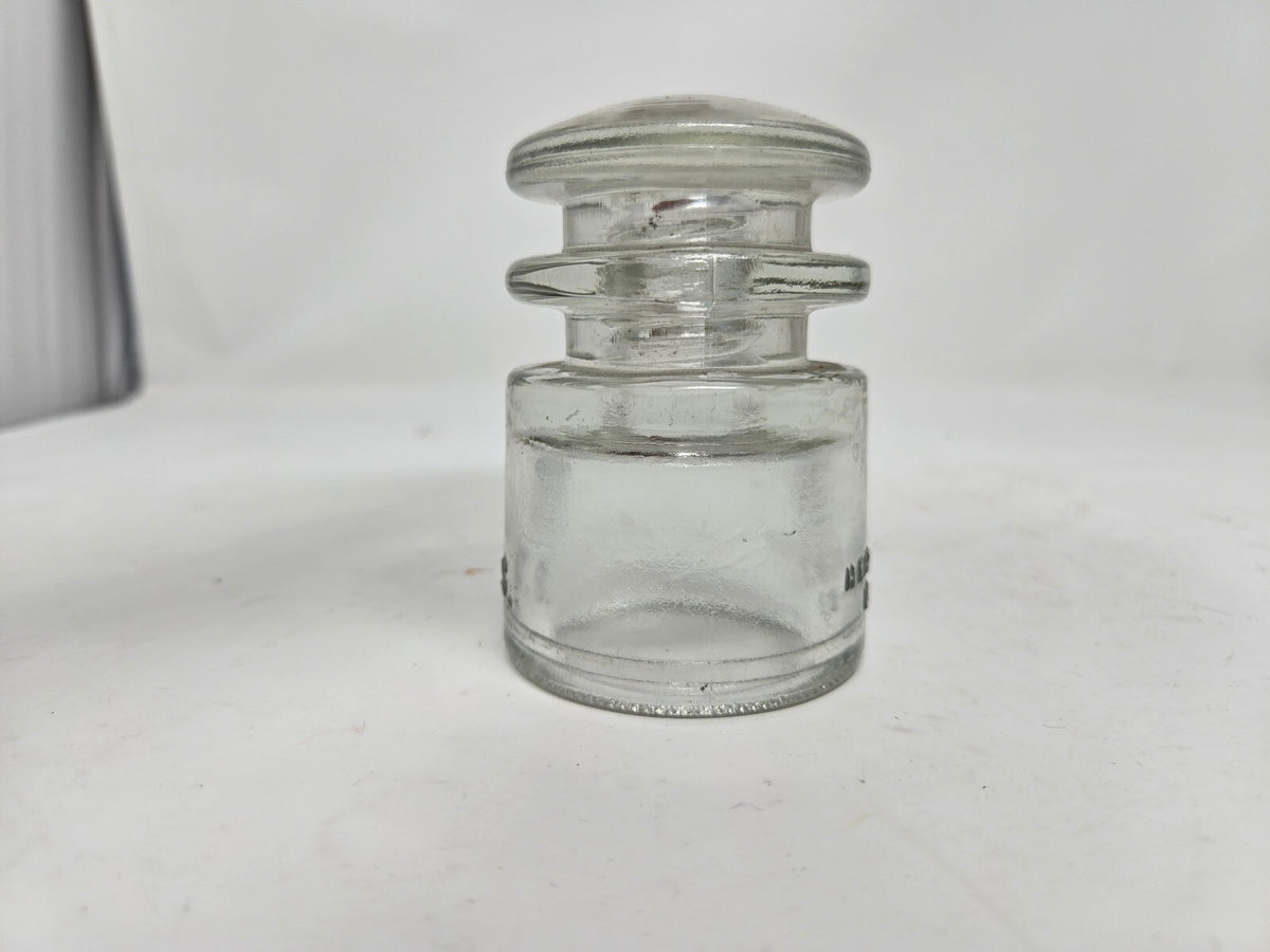 vintage Hemingray clear glass telephone insulator TS, CD 129