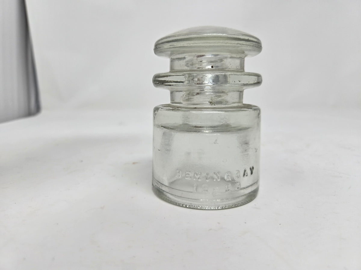 vintage Hemingray clear glass telephone insulator TS, CD 129