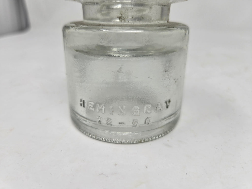 vintage Hemingray clear glass telephone insulator TS, CD 129