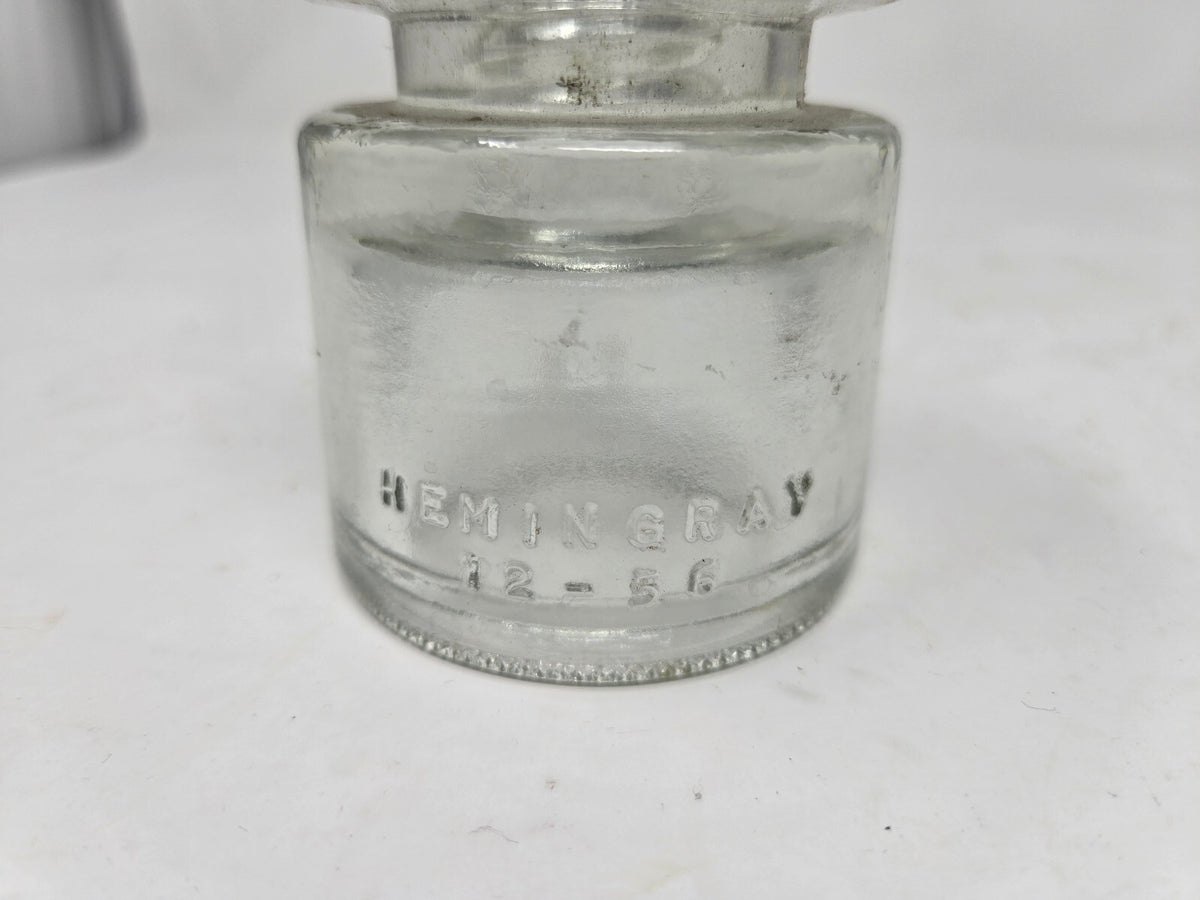 vintage Hemingray clear glass telephone insulator TS, CD 129