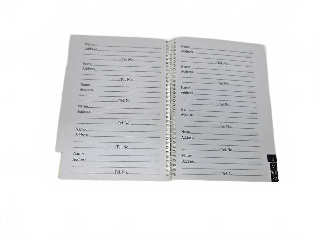 Blue floral spiral address book