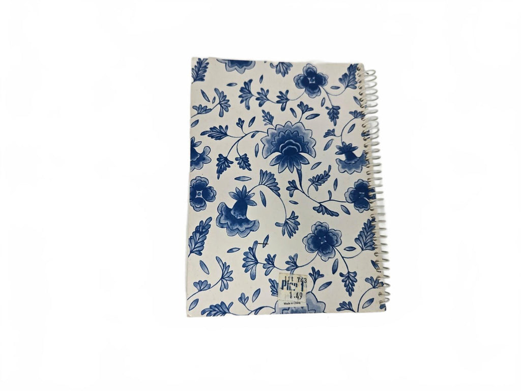 Blue floral spiral address book