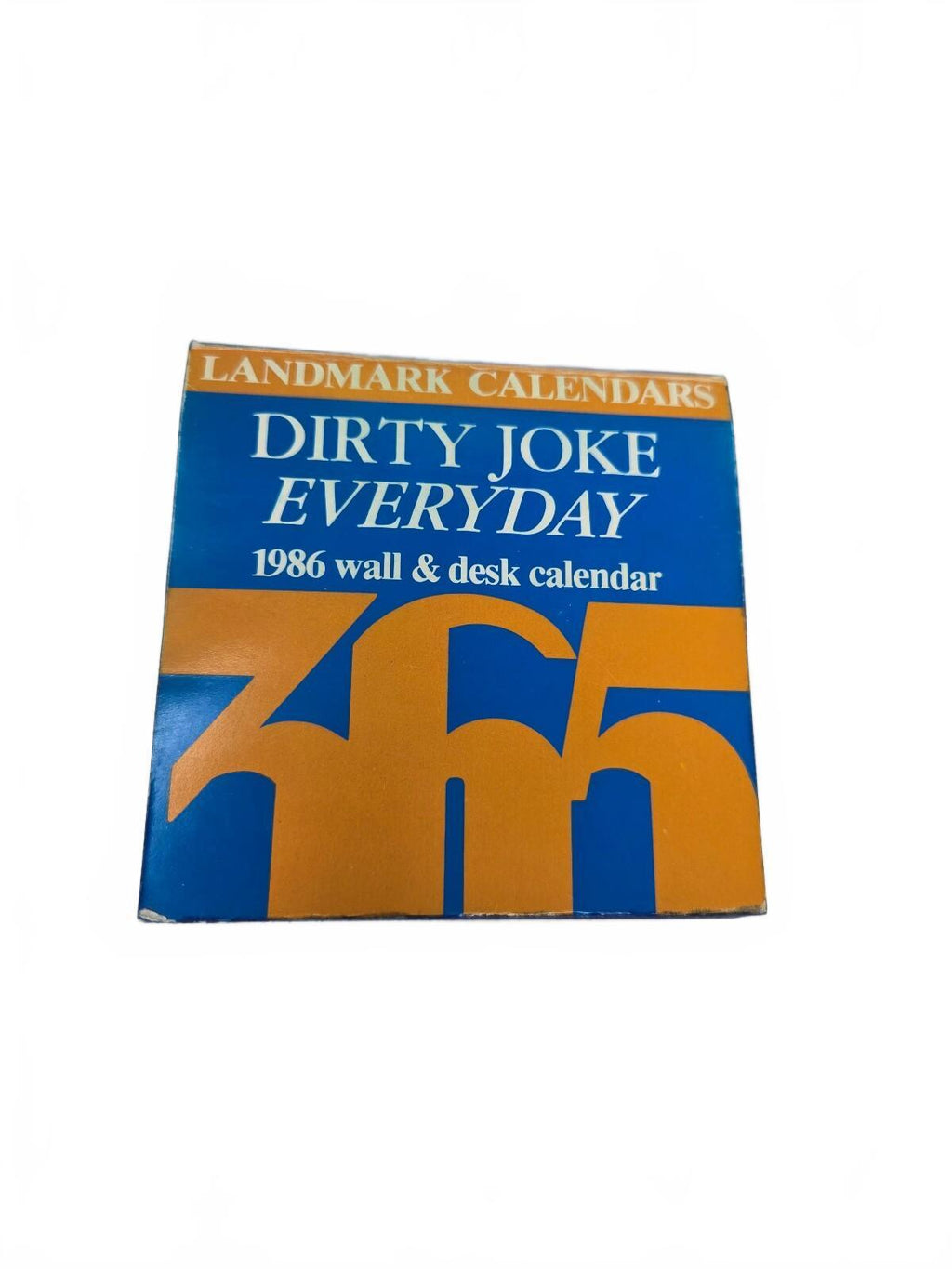 Small blue daily desk calendar 1986