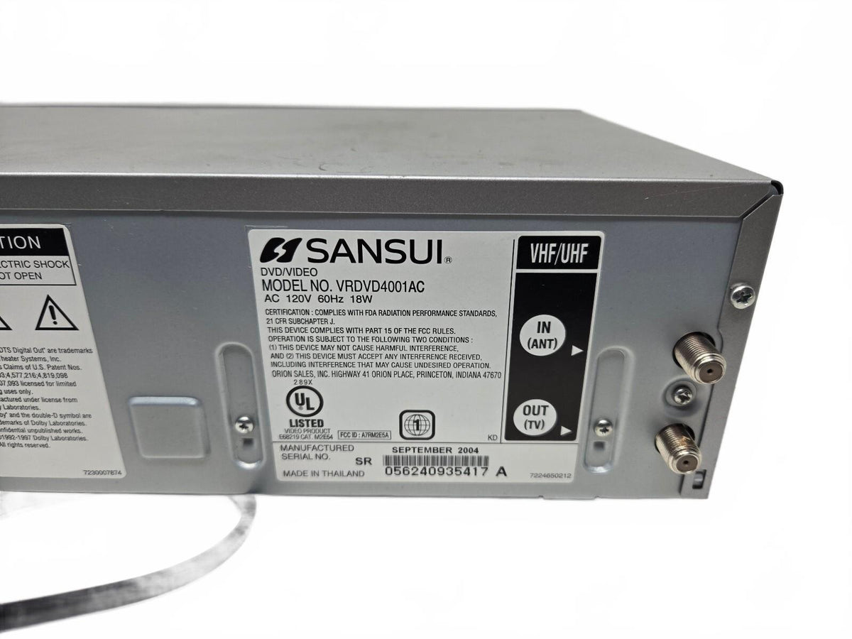 Sansui DVD VCR Combo