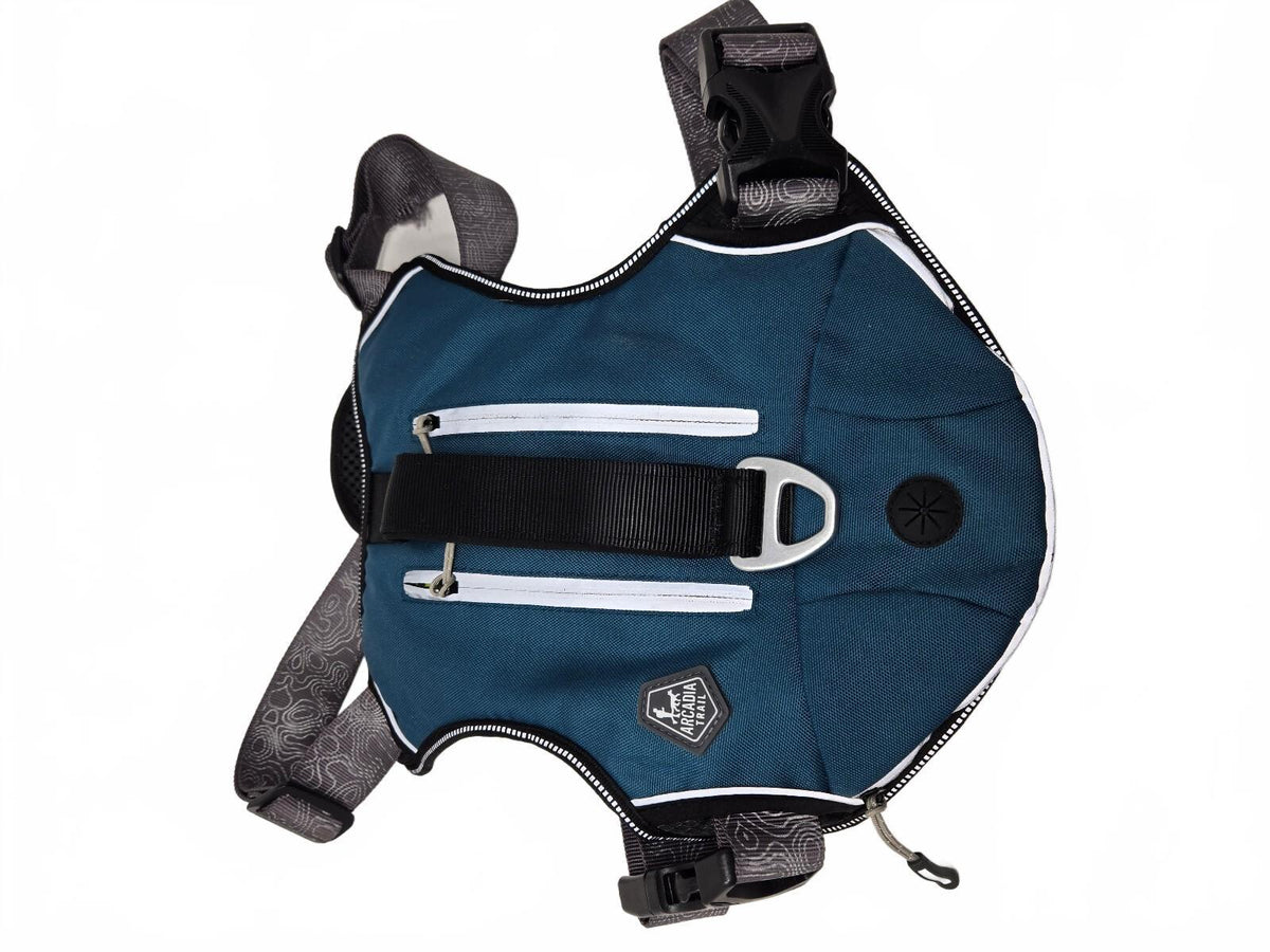 Blue Gray Pet Harness Backpack