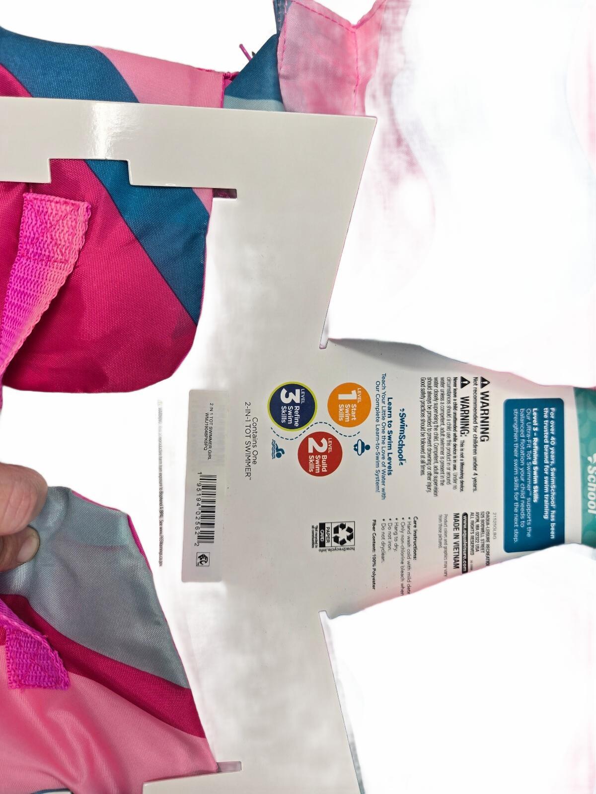 Aqua 2 in 1 Tot Swimmer Pink Blue